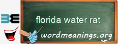 WordMeaning blackboard for florida water rat